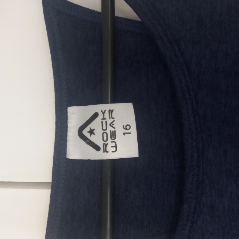 Rockwear active wear sports top navy blue (Size 16) - Picture 2 of 6